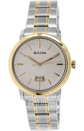 Bulova Dress Biały/Stal w odcieniu złota Ø40 mm 98B214