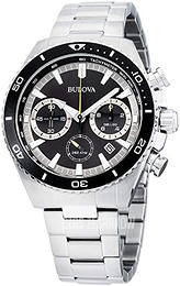 Bulova Bracelet Czarny/Stal Ø45 mm 98B298