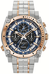 Bulova Precisionist Czarny/Stal w kolorze różowego złota Ø46.5 mm 98B317