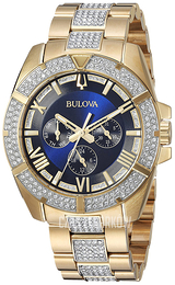 Bulova Crystal Niebieski/Stal w odcieniu złota Ø44 mm 98C128