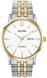 Bulova Dress Biały/Stal w odcieniu złota Ø42 mm 98C130