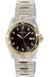 Bulova Diamond Czarny/Pozlacana Ø42 mm 98D122