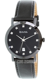 Bulova Diamond Czarny/Skóra Ø38 mm 98D124