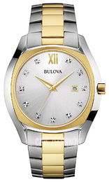 Bulova Diamond Srebrny/Stal w odcieniu złota 98D125