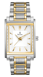 Bulova Diamond Biały/Stal w odcieniu złota Ø45 mm 98E111