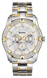Bulova Diamond Srebrny/Stal w odcieniu złota Ø42 mm 98E112