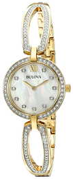 Bulova Crystal Biały/Stal w odcieniu złota Ø26 mm 98L225
