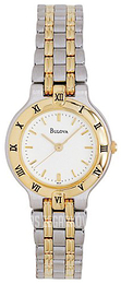 Bulova Dress Biały/Stal w odcieniu złota Ø24 mm 98L61
