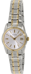 Bulova Dress Biały/Stal w odcieniu złota Ø26 mm 98M105