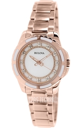 Bulova Biały/Stal w kolorze różowego złota Ø32 mm 98P141