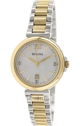 Bulova Diamond Biały/Stal w odcieniu złota Ø30 mm 98P142