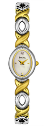 Bulova Diamond Biały/Stal w odcieniu złota Ø17 mm 98P24