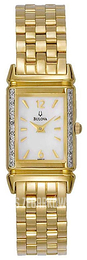 Bulova Diamond Biały/Stal w odcieniu złota 98R121