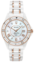 Bulova Biały/Stal w kolorze różowego złota Ø37 mm 98R241