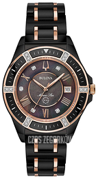 Bulova Czarny/Stal w kolorze różowego złota Ø37 mm 98R242