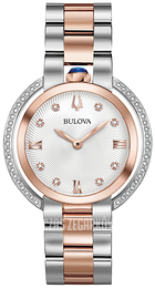 Bulova Diamond Srebrny/Stal w kolorze różowego złota Ø35 mm 98R247