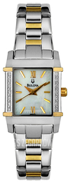 Bulova Diamond Biały/Stal w odcieniu złota 98W10