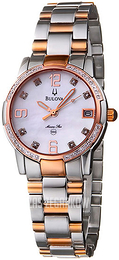 Bulova Marine Star Biały/Stal w kolorze różowego złota Ø30 mm 98W14