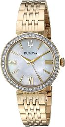 Bulova Dress Biały/Stal w odcieniu złota Ø30 mm 98X122