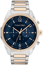 Calvin Klein Force Niebieski/Stal w kolorze różowego złota Ø45 mm 25200265