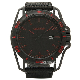 Calvin Klein CK Earth Czarny/Skóra Ø44 mm K5Y31ZB1