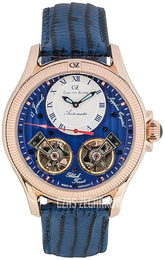 Carl von Zeyten Waldhaus Niebieski/Skóra Ø46 mm CVZ0084RBLS