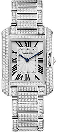 Cartier Tank Anglaise Srebrny/18 karatowe białe złoto HPI00559