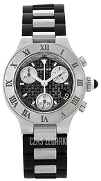Cartier 21 Chronoscaph Czarny/Stal Ø31.71 mm W10198U2