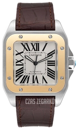 Cartier Santos Santos 100 Srebrny/Skóra 38x38 mm W20072X7