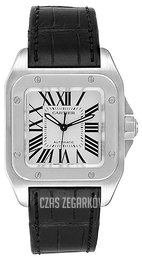 Cartier Santos Santos 100 Srebrny/Skóra 32x32 mm W20106X8