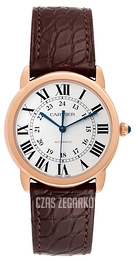 Cartier Rhonde Solo De Cartier Srebrny/Skóra Ø36 mm W2RN0008