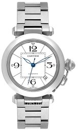 Cartier Pasha C Biały/Stal Ø35.25 mm W31074M7