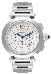 Cartier Pasha Srebrny/Stal Ø42 mm W31085M7