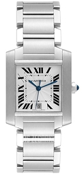 Cartier Tank Francaise Large Srebrny/Stal 36.5x28.15 mm W51002Q3