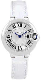 Cartier Ballon Blue Srebrny/Skóra Ø33 mm W6920086