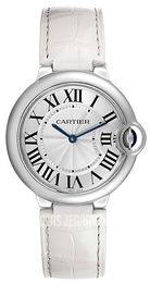 Cartier Ballon Blue Srebrny/Skóra Ø36.6 mm W6920087