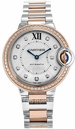 Cartier Ballon Blue Srebrny/18 karatowe różowe złoto Ø33 mm WE902077