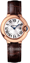 Cartier Ballon Blue Srebrny/Skóra Ø28 mm WGBB0007