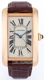 Cartier Tank Américaine Srebrny/Skóra 45.1x26.6 mm WGTA0047