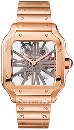 Cartier Santos De Cartier Szkieletowa tarczy/18 karatowe różowe złoto WHSA0008