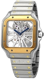 Cartier Santos De Cartier Szkieletowa tarczy/Stal WHSA0012