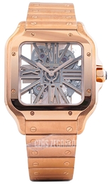 Cartier Santos De Cartier Szkieletowa tarczy/18 karatowe różowe złoto WHSA0016