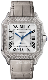 Cartier Santos De Cartier Srebrny/Skóra WJSA0006