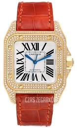 Cartier Santos 100 Srebrny/Skóra 32x32 mm WM502051