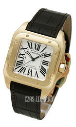 Cartier Santos Santos 100 Srebrny/Skóra 32x32 mm W20112Y1