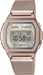 Casio Vintage Ekran LCD/Stal w kolorze różowego złota A1000MCG-9EF