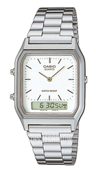 Casio Collection Biały/Stal 38.8x27.8 mm AQ-230A-7DMQYES