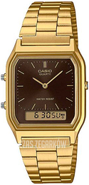 Casio Vintage Brązowy/Stal w odcieniu złota AQ-230GA-5AMQYES