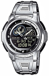 Casio Collection Czarny/Stal Ø43 mm AQF-102WD-1BVEF