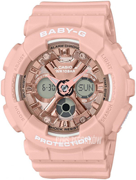 Casio Baby-G Różowe złoto/Żywica z tworzywa sztucznego Ø43 mm BA-130-4AER